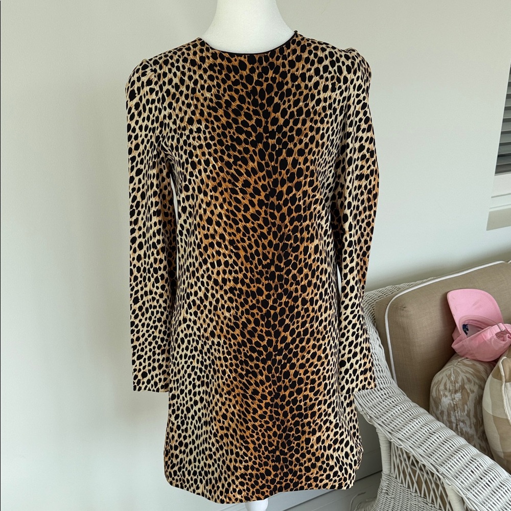 Dolce & Gabbana Leopard Print Mini Dress in Tan and Black